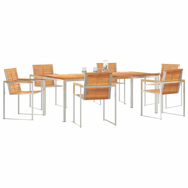 vidaXL Ensemble de salle &agrave; manger pour jardin 7 pcs Marron