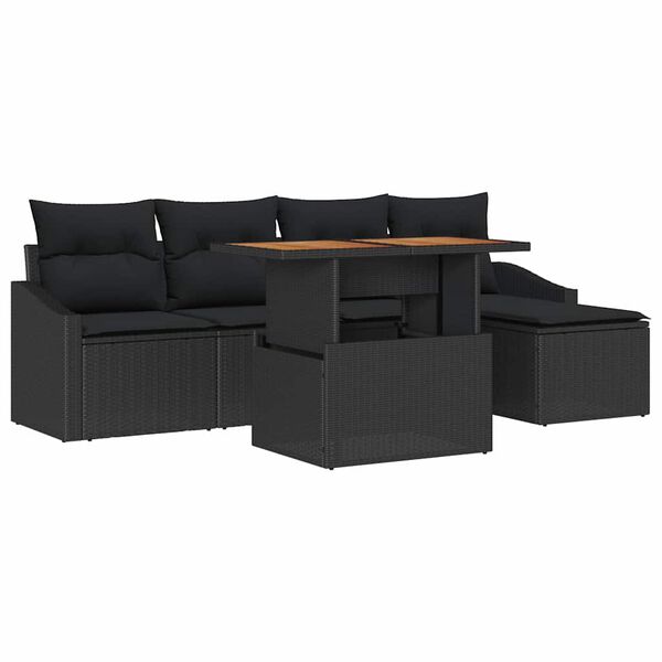 vidaXL Ensemble de salle &agrave; manger pour jardin 6 pcs Noir et Marron