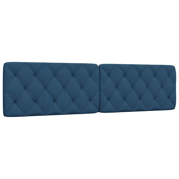 vidaXL Coussin de t&ecirc;te de lit bleu 200 cm tissu
