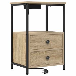 vidaXL Cabinet de chevet avec tiroir Ch&ecirc;ne Sonoma 40 x 31 x 60 cm