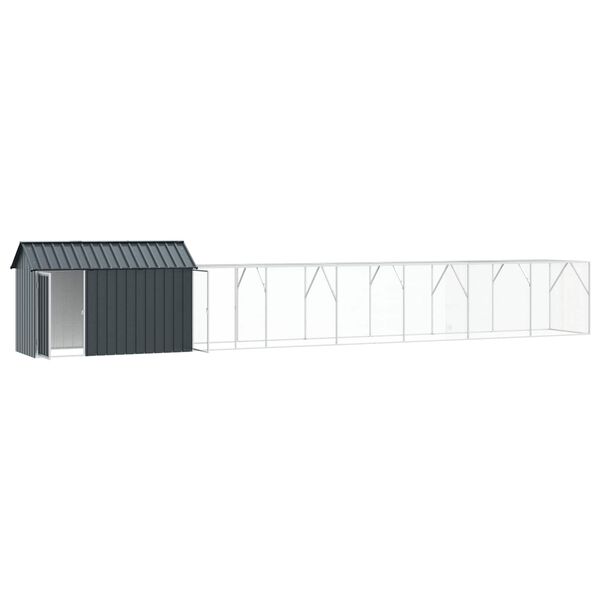 vidaXL Cage pour oiseaux avec stockage Anthracite 821,5 x 111 x 142 cm