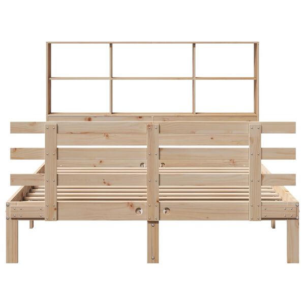 vidaXL Lit biblioth&egrave;que sans matelas 140x190 cm bois de pin massif