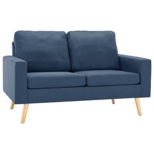 vidaXL Canap&eacute; &agrave; 2 places Bleu Tissu
