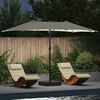 vidaXL Parasol de jardin Sable et anthracite 385 x 209 x 244 cm