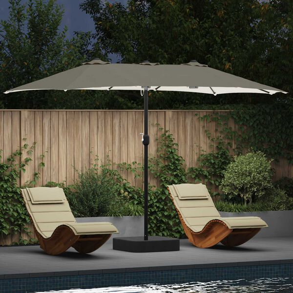 vidaXL Parasol de jardin Sable et anthracite 385 x 209 x 244 cm