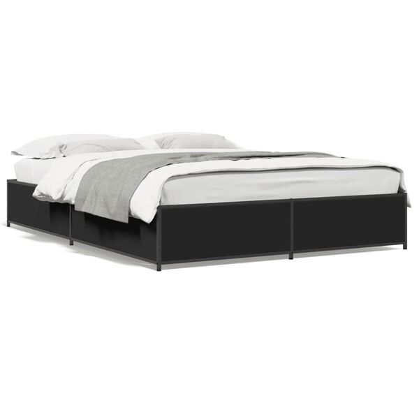 vidaXL Cadre de lit sans matelas noir 120x190 cm
