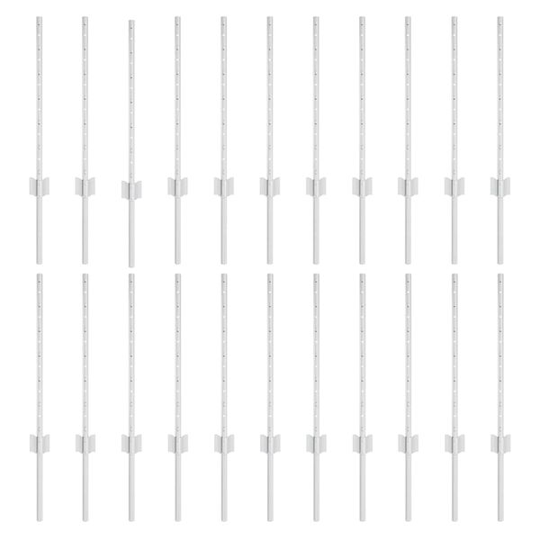 vidaXL Poteaux de clôture 22 pcs Argent 100 cm Acier