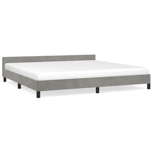 vidaXL Cadre de lit sans matelas gris clair 200x200 cm velours