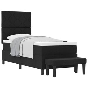 vidaXL Lit &agrave; ressorts avec t&ecirc;te de lit Noir 80 x 200 cm tissu