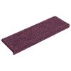 vidaXL Tapis d'escalier 30 pi&egrave;ces 65 x 21 x 4 cm Violet fonc&eacute; Bord rectangulaire