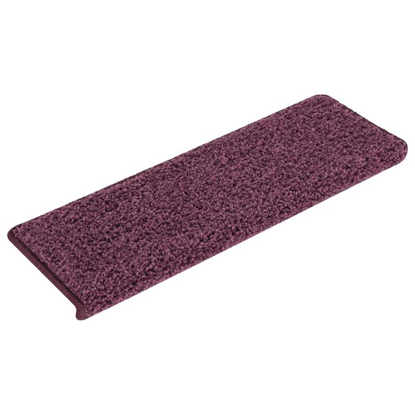 vidaXL Tapis d'escalier 30 pi&egrave;ces 65 x 21 x 4 cm Violet fonc&eacute; Bord rectangulaire