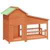 vidaXL Chenil marron 143x60,5x109 cm bois de pin solide