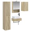 vidaXL Ensemble de mobilier de salle de bain 5 pcs Ch&ecirc;ne Sonoma