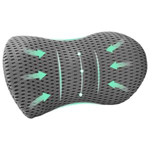 vidaXL Coussin dorsal Gris Mousse &agrave; m&eacute;moire de forme 47,5 x 23 x 12 cm