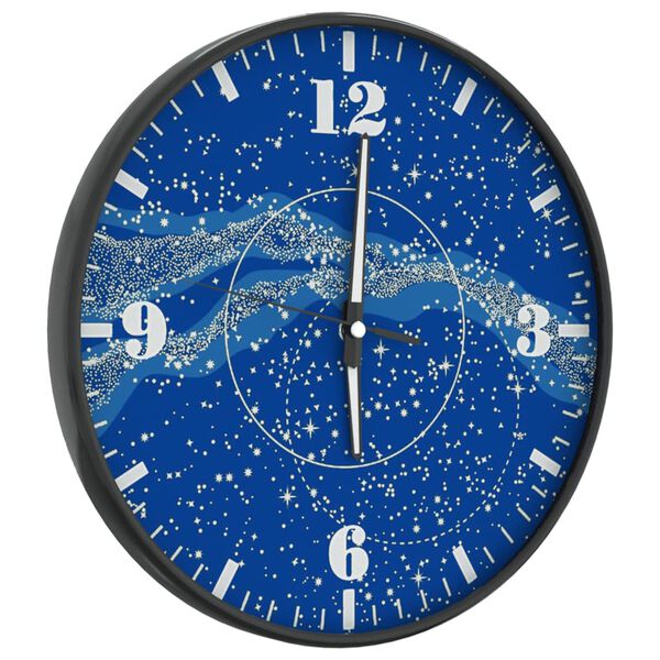 vidaXL Horloge murale et &eacute;chelles et aiguilles lumineuses bleu &Oslash;30 cm