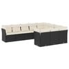 vidaXL Salon de jardin 10 pcs avec coussins noir r&eacute;sine tress&eacute;e