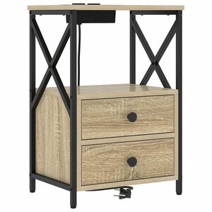 vidaXL Cabinet de chevet avec tiroir Ch&ecirc;ne Sonoma 40 x 31 x 60 cm