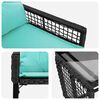 vidaXL Ensemble de meubles d'ext&eacute;rieur 3 pcs Noir et turquoise
