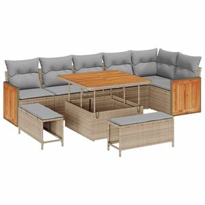 vidaXL Ensemble de canap&eacute; de jardin 11 pi&egrave;ces 9-Nombre de places