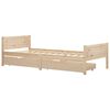 vidaXL Cadre de lit avec 2 tiroirs Bois de pin massif 100x200 cm