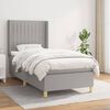 vidaXL Sommier &agrave; lattes de lit et matelas Gris clair 90x190 cm Tissu