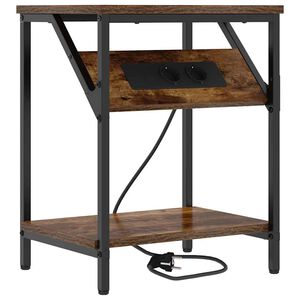 vidaXL Cabinet de chevet Ch&ecirc;ne fum&eacute; 38 x 30 x 48 cm Bois d'ing&eacute;nierie