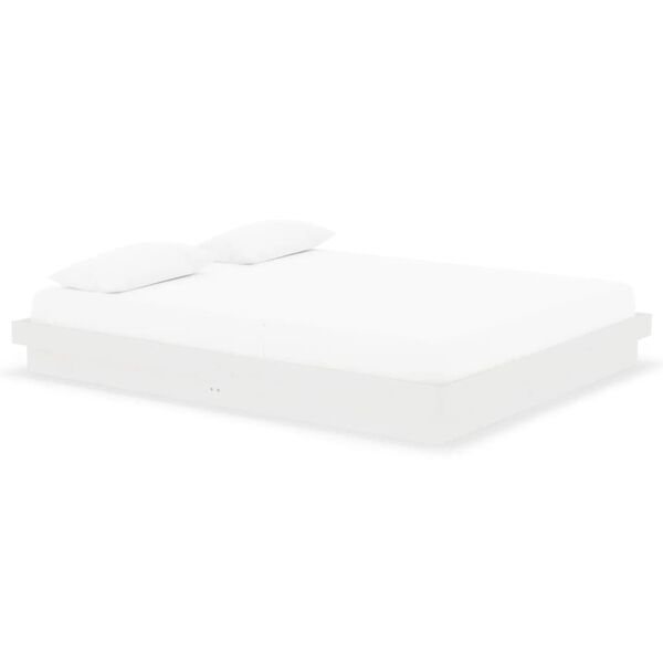 vidaXL Cadre de lit sans matelas blanc bois massif 160x200 cm
