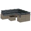 vidaXL Ensemble de canap&eacute; de jardin 9 pc Gris polyrotin