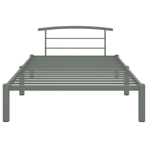 vidaXL Cadre de lit sans matelas gris m&eacute;tal 90x200 cm