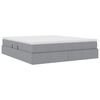 vidaXL Lit avec rangement et matelas Gris clair 160 x 200 cm Polyester