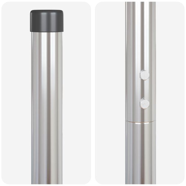 vidaXL Poteau de cl&ocirc;ture. 2 pcs Argent&eacute; Acier peint par poudre