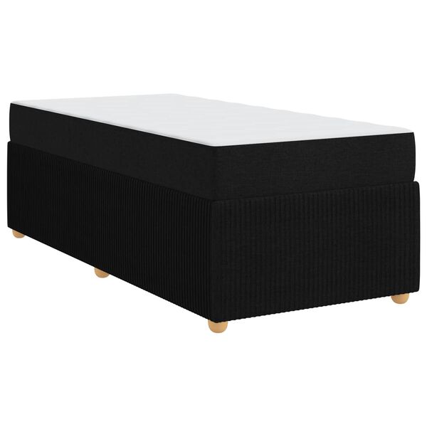 vidaXL Cadre de lit avec matelas Noir 80 x 200 cm tissu