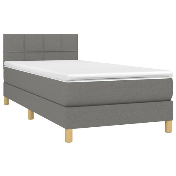 vidaXL Sommier à lattes de lit avec matelas et LED Gris foncé 80x200cm