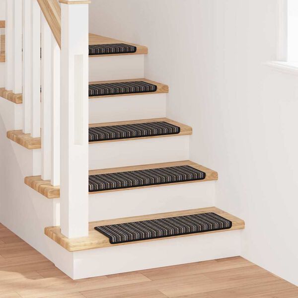 vidaXL Tapis d'escalier auto-adh&eacute;sifs 15 pcs Anthracite 65 x 21 x 4 cm