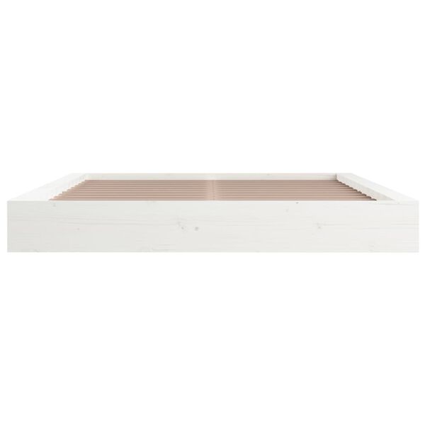 vidaXL Cadre de lit sans matelas blanc 150x200 cm bois massif