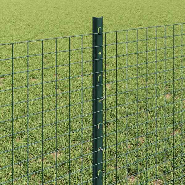 vidaXL Cl&ocirc;ture avec poteau Vert 0,6 x 25 m Acier et PVC