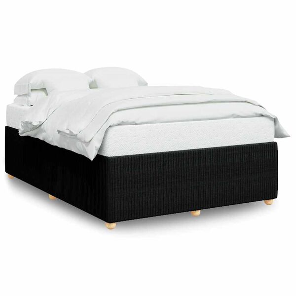 vidaXL Cadre de lit sans matelas noir 140x200 cm tissu