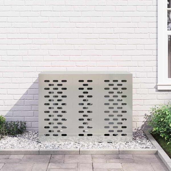 vidaXL Housse de climatiseur Argent 110 x 50 x 80 cm Acier galvanis&eacute;