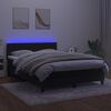 vidaXL Sommier &agrave; lattes de lit avec matelas LED Noir 140x200cm Velours