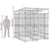 vidaXL Chenil d'ext&eacute;rieur avec toit pour chiens Acier 3,69 m&sup2;