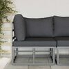 vidaXL Mobilier de jardin avec coussin avec oreiller Noir Aluminium
