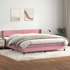 vidaXL Sommier &agrave; lattes de lit avec matelas rose 180x210 cm velours