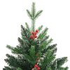 vidaXL Sapin de No&euml;l artificiel &agrave; charni&egrave;res avec baies rouges 120 cm