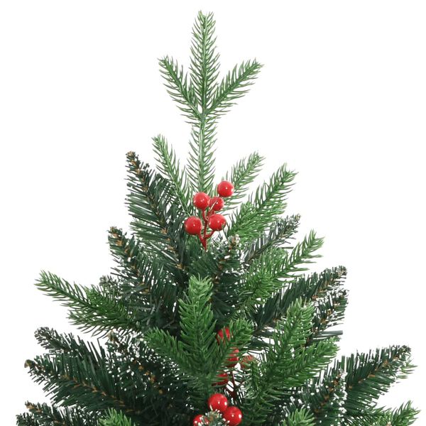 vidaXL Sapin de No&euml;l artificiel &agrave; charni&egrave;res avec baies rouges 120 cm