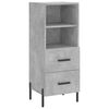 vidaXL Buffet haut Gris b&eacute;ton 34,5x34x180 cm Bois d'ing&eacute;nierie