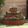 vidaXL Cache-pot de jardin Marron 90 x 90 x 20 cm Acier patin&eacute;