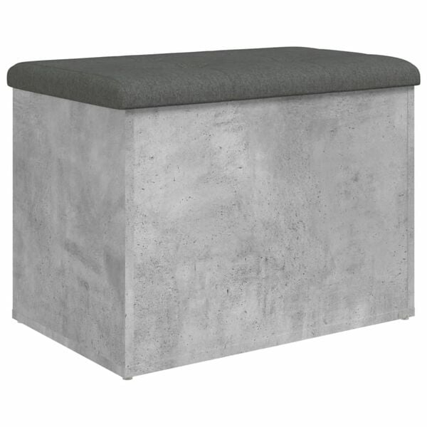 vidaXL Banc de rangement gris b&eacute;ton 62x42x45 cm bois d'ing&eacute;nierie