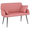 vidaXL Canap&eacute; 2 places avec pieds en m&eacute;tal 2 place Rose Simili cuir
