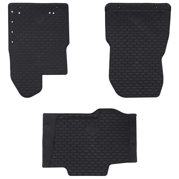 vidaXL Tapis de voiture 3 pcs Noir Caoutchouc