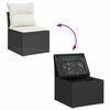 vidaXL Salon de jardin 4 pcs avec coussins noir r&eacute;sine tress&eacute;e
